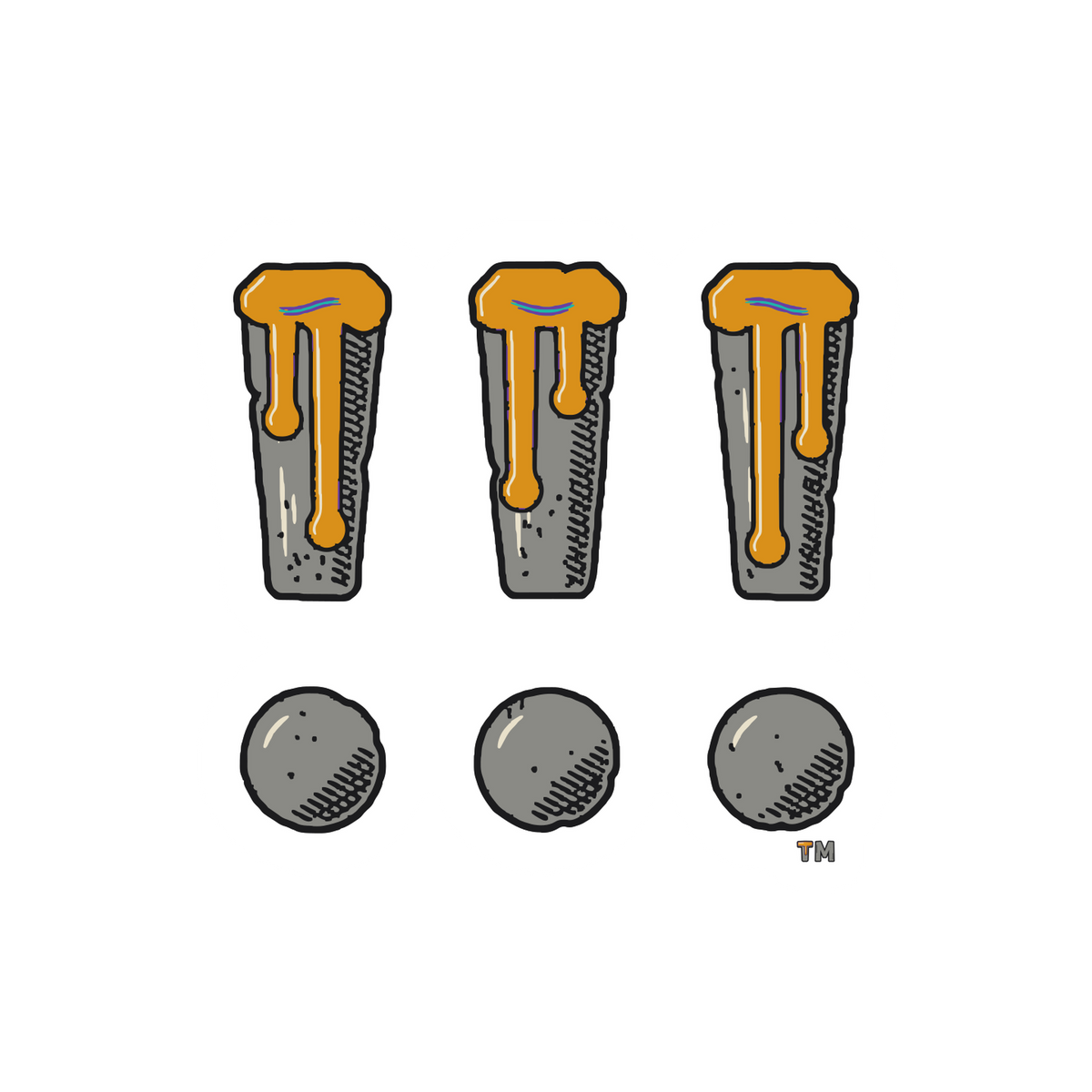 Amber Drip !!! sticker: three stone !!! with amber drips, with a small TM