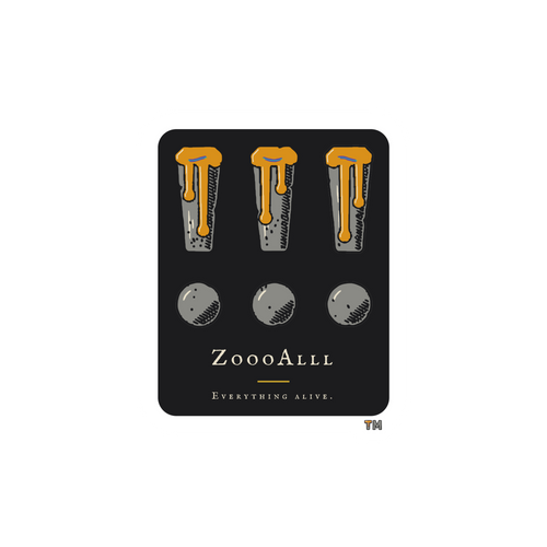 Everything Alive Plate sticker: three stone !!! with amber drips on an iron-black plate, ZoooAlll, Everything alive., with a small TM