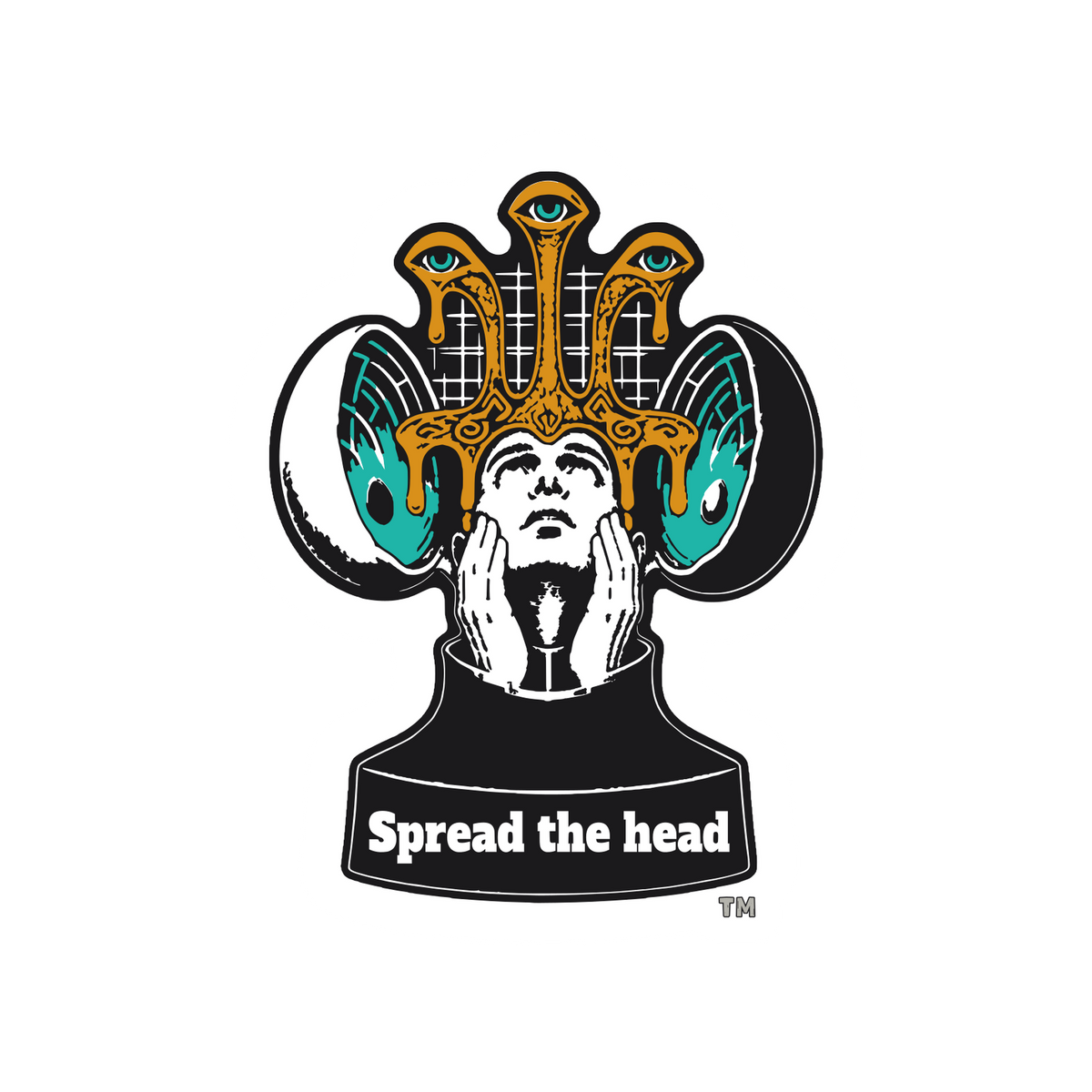 Spread the Head sticker with a small stone TM